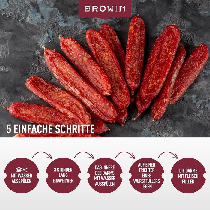 Натуральна оболонка для ковбас, калібр 18/20 мм, 91 м, овеча оболонка Browin