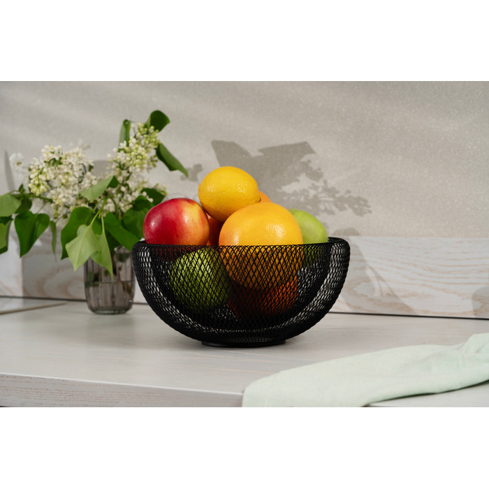 Кошик Ardesto Midori 25х25х12см, метал, чорний