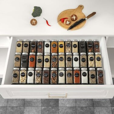 Органайзер для спецій пластиковий розсувний, 29,5-59 см, чорний Famhap