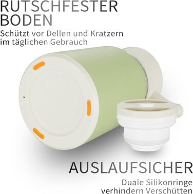 Термос-кавник 1,5 л нержавіюча сталь, зелений VETIN