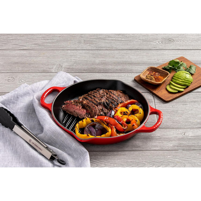 Чавунна сковорода-гриль кругла 26 см, синій Марсель Signature Le Creuset