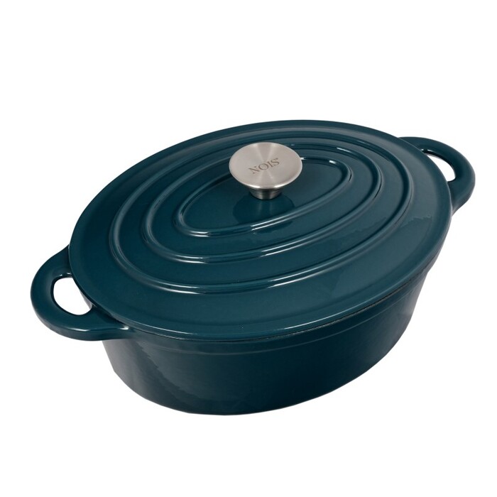 Кастрюля чугунная овальная 30x23xсм Tierra deep teal 830096 NOIS