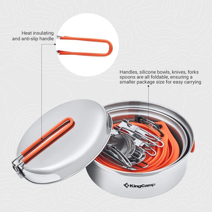 Сверхлегкий набор кастрюль для кемпинга для походной плиты (3-4 человека) Vialex