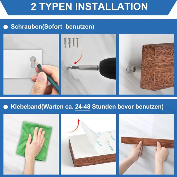 Магнітний тримач для ножів з 2 гачками, 40 см з дерева Rekehome