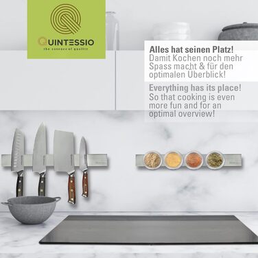 Магнітний тримач для ножів 40 см, сріблястий QUINTESSIO