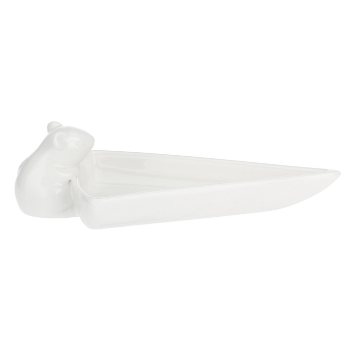 Тарелка сервировочная La Porcellana Bianca FATTORIA, 'мышь', фарфор, 20,5 х 12 х 5,5 см