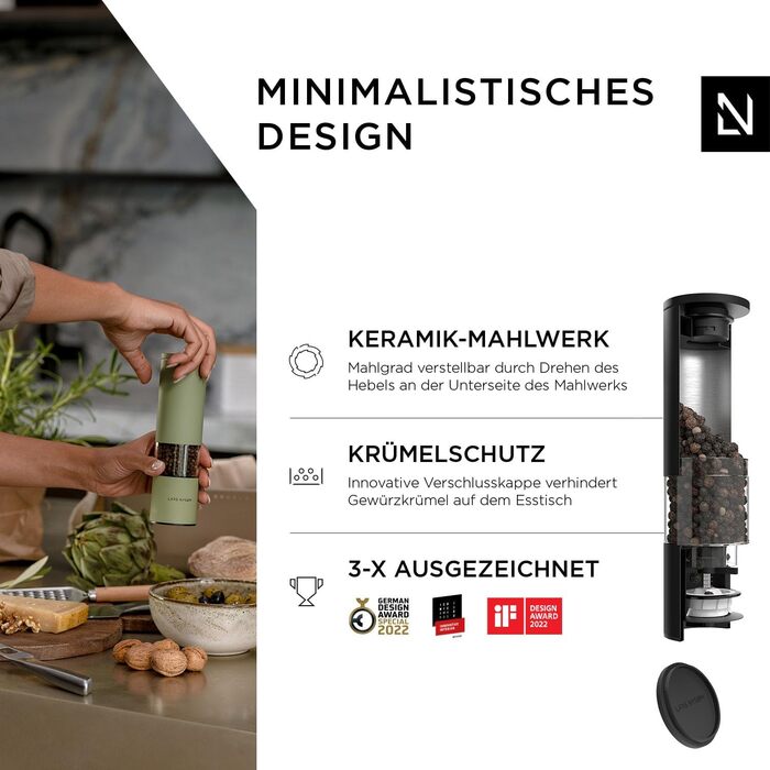 Млин для солі та перцю, набір 2 предмети, чорний онікс Vialex