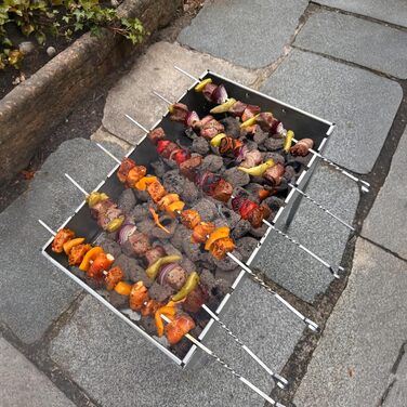Портативний мангал включаючи 6 шампурів та решітку для гриля Grillpaul