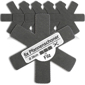 Набір з 6 фетрових підставок під гаряче 38 см, сірий Com-Four