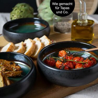 Набор из 18 предметов из керамогранита на 6 персон набор посуды из 6 обедов, маленькие, глубокие тарелки (4 маленькие миски)