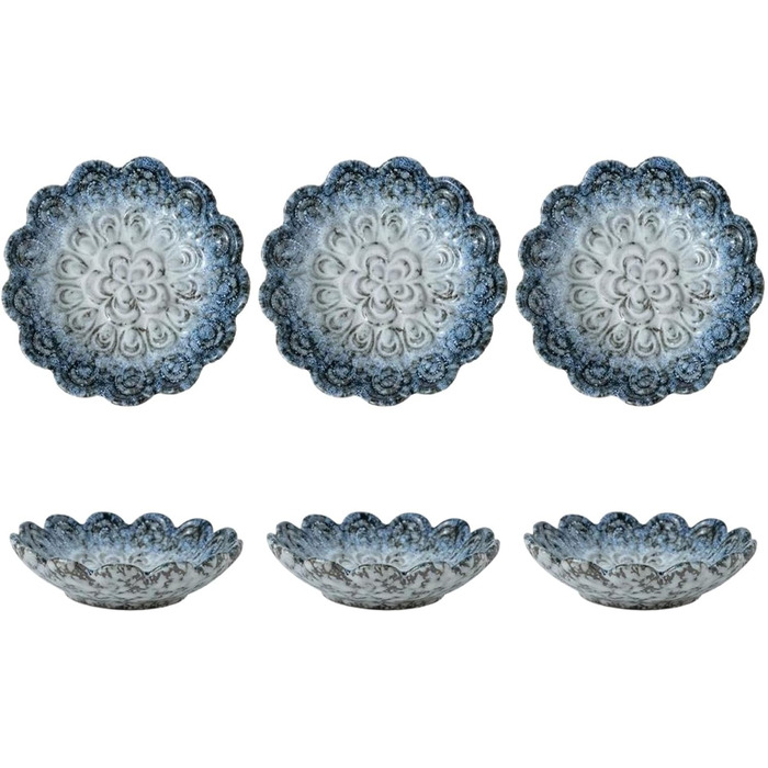 Набор из 6 мисок для соуса бело-голубой Sightday