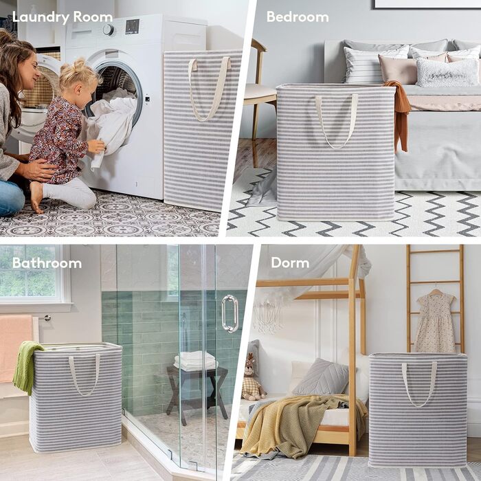 Л Окремо стоячий кошик для білизни Складний дуже великий кошик для білизни з подовженими ручками для білизни, сіро-сірий 100 л, 100