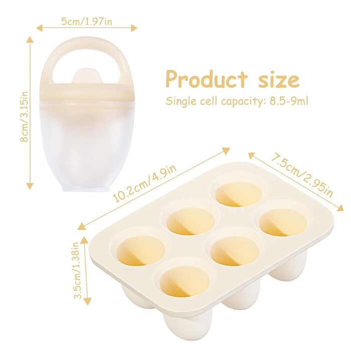 Годівниця для фруктів для дітей, набір годівниць для фруктів для дітей, контейнер для зберігання дитячого харчування, силіконова годівниця для фруктів для пустушок та морозива з грудним молоком (зелена) (біла)