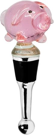 Пробка-свинка EDZARD для шампанського, вина та ігристого вина, висота 10 см, муранське скло, ручна робота