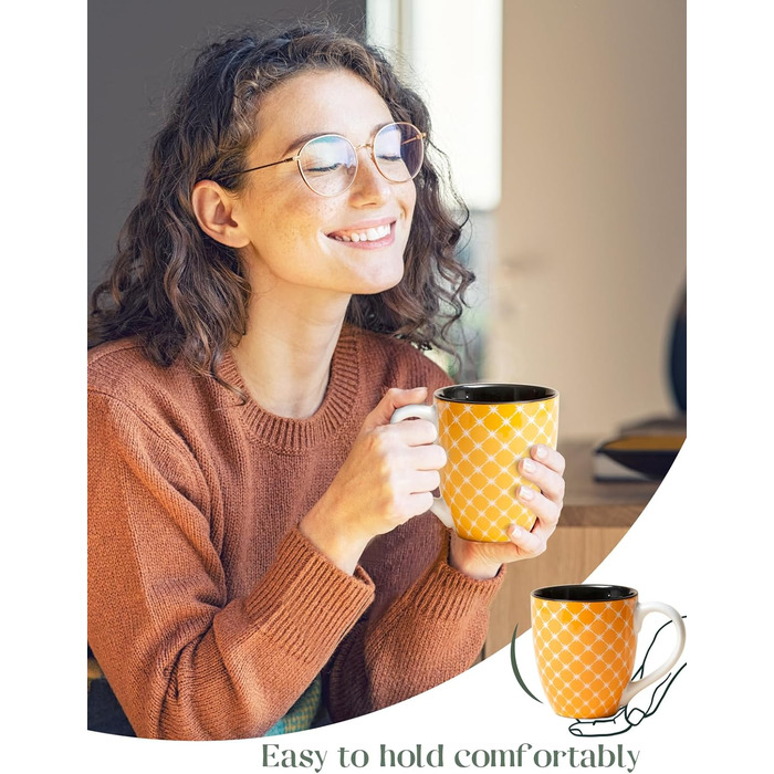 Набір з 6 кухлів для кави 560 мл, різнокольорові Dowan