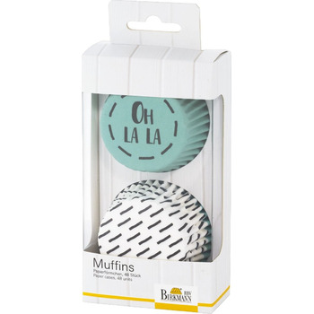 Набір форм для випічки маффінів, 48 шт, 7 см, бірюзовий, Oh la la RBV Birkmann