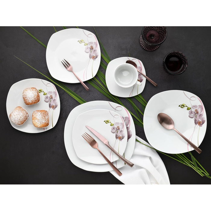 Набір посуду на 6 персон, 30 предметів Square Orchidee Creatable