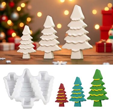 И силіконова форма ялинка ялинка ливарні форми силіконова гіпсова форма для лиття свічок ливарні форми різдвяні силіконові форми ялинка своїми руками, 3 шт.