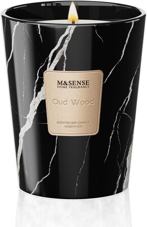 Ароматизована свічка чорного кольору 400 г, час горіння 75 годин M&SENSE