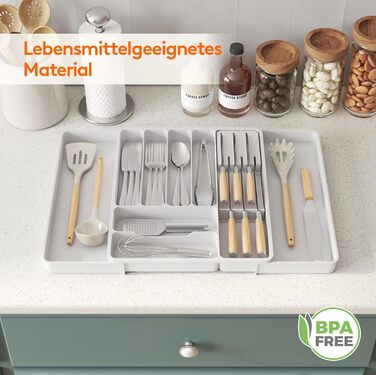 Органайзер для столових приладів 60 х 40 х 4,6 см білий Lifewit