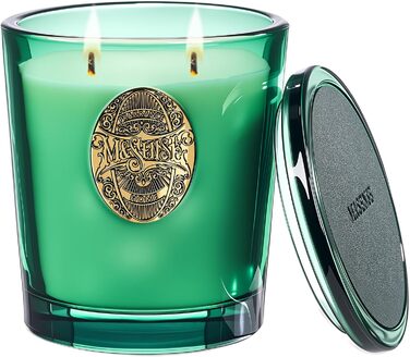 Ароматна свічка M&SENSE Лісова хатина, ароматичні свічки у склянці, натуральна соєва свічка, час горіння 55 годин, подарункові свічки для жінок та чоловіків, подарункова свічка (евкаліптовий кедр, 560 г)