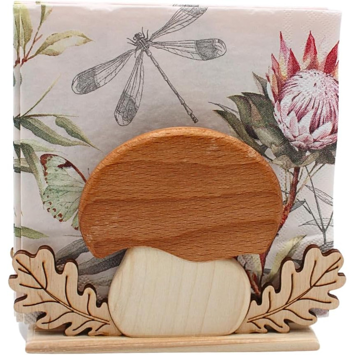Деревянный держатель для салфеток 13 x 4 x 8 см Dekohelden24