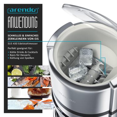 Ручний льодоподрібнювач з нержавіючої сталі 1,1 л Arendo