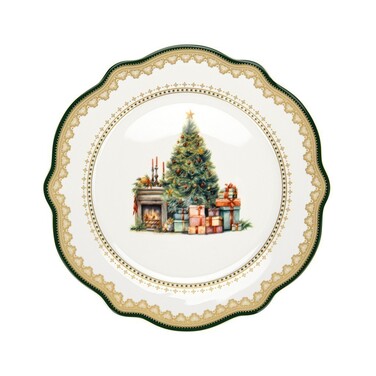Тарелка Fissman 20 см CHRISTMAS EVE фарфор (13756)