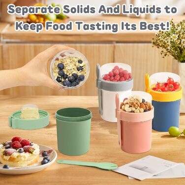 Стаканчик для пластівців 870 мл з ложкою та щіточкою, білий Forbabe