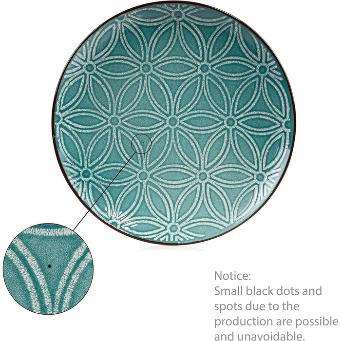 СПІВАЧКА Обідній сервіз Faro Stoneware, набір посуду з 12 предметів на 4 персони, унікальний і квітковий візерунок 12 шт.