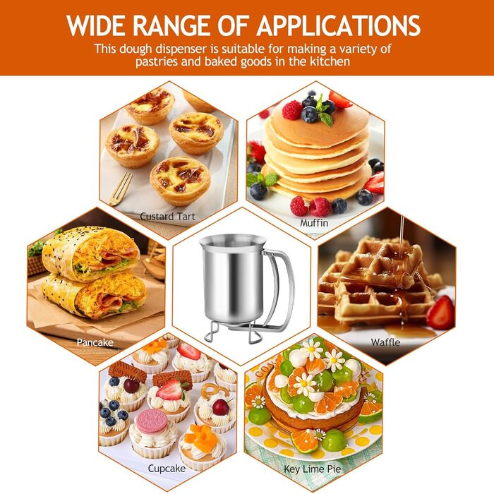 Диспенсер для тіста з нержавіючої сталі 900 мл Dinhauyon