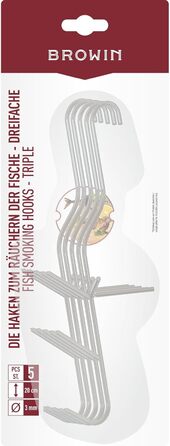 Набір гачків для коптильні з нержавіючої сталі 5 шт 20 см Browin