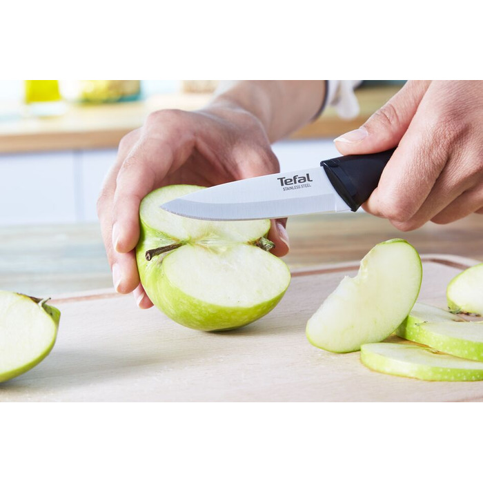 Tefal Набор ножей Essential, 3шт, нержавеющая сталь, пластик, черный, нержавеющая сталь, пластик