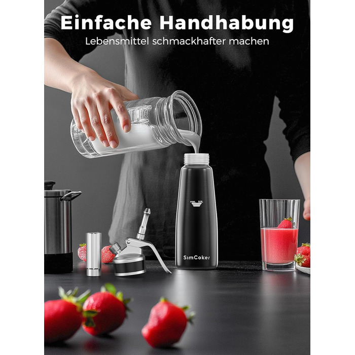 Диспенсер для вершків 500 мл чорний SimCoker