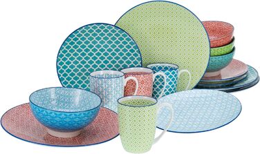 Набор посуды на 4 персоны, 16 предметов, разноцветный Mediterranean Creatable