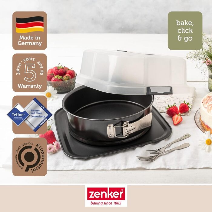 Форма для випічки з відповідною кришкою для прямого транспортування форма для випікання та транспортування (пружинна форма 24 см з кришкою), 24 шт., 8