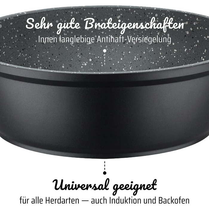 Набір каструль та сковорідок, 7 предметів, чорний Gourmet Granite GSW