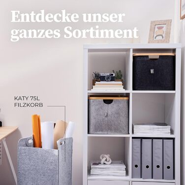 Кошик для зберігання 40 л Кошики, сумісні з IKEA KALLAX Shelf - Кошик для зберігання деревини Small Anthracite - Коробка для зберігання Полиця Кошик для зберігання - Паперовий ящик Кошик з фетру Складний кошик для білизни 40 л Фетр темно-сірий