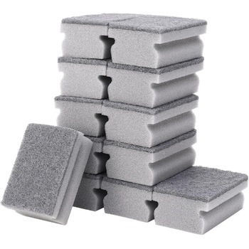 Набір губок для миття посуду 12 шт. 10 x 7 x 4,5 см сірий dusaniyali