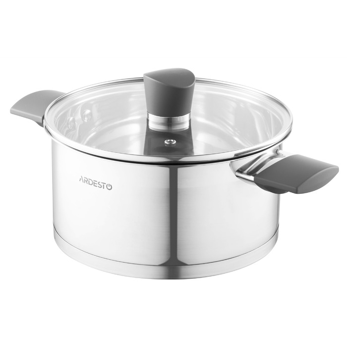 ARDESTO Каструля Gemini, скляна кришка, 3 л, нержавіюча сталь