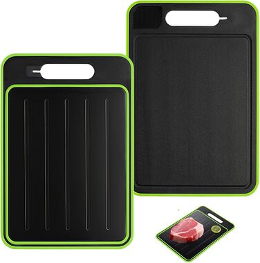 Доска для размораживания и нарезки 31 x 21 см, черный/зеленый UptVin
