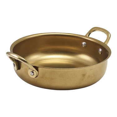 Сковорода для подачи 15.5*4 см, 660 мл, круглая, металлическая, Gold Vintage Steel, GenWare