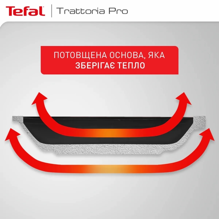 Tefal Trattoria Pro Сковорода, 28см, Алюминий, Бакелит, Серый