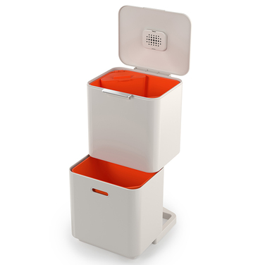 Контейнер для сміття з двома баками 60 л білий Totem Compact Joseph Joseph