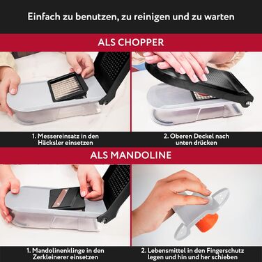 Овочерізка мандоліна, овочерізка, нарізка для огірків, нарізка для цибулі, картоплерізка, фрукторізка, терка для овочів та сиру, нарізка для жульєну (6-в-1 компактна біла)