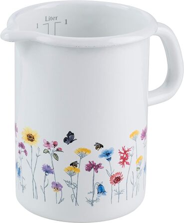 Эмалированный мерный стакан, диаметр 10 см, объем 1 л Riess