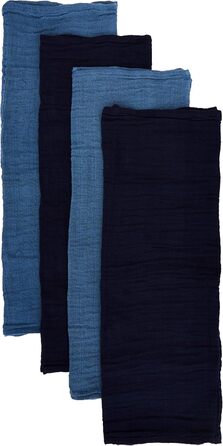 Набір із 4 тканинних підгузків Pippi Unisex Baby, серветки для відрижки, обіймальні серветки або вологі серветки для підгузків, відповідний комплект купальників (синій (темно-синій 772))