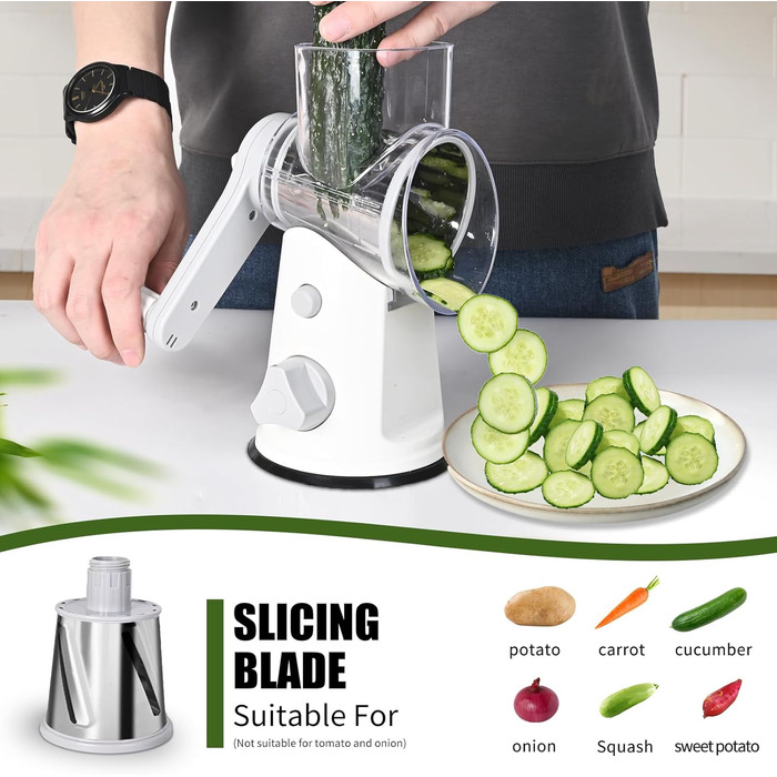 Терка для сыра роторная, белая RAIQEE