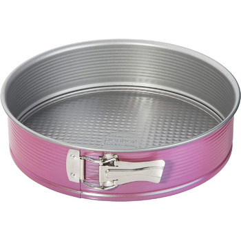 Роз'ємна форма для творчої студії Zenker Z7480 Ø 26 см, форма для випічки з плоским дном, кругла форма для торта з антипригарним покриттям, творча випічка (колір рожевий, сріблястий), кількість