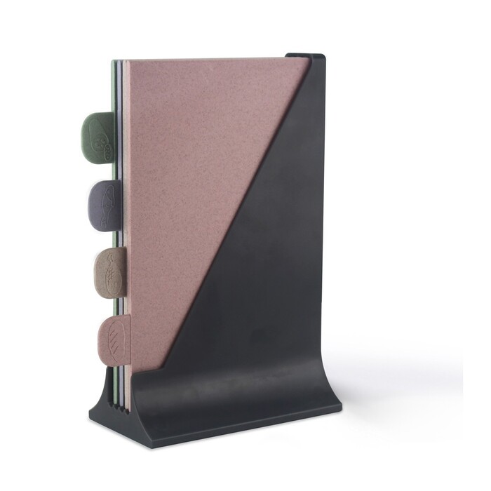 Набір з 4-х обробних дошок Fissman 21x27,5 см на підставці пластик (8051)